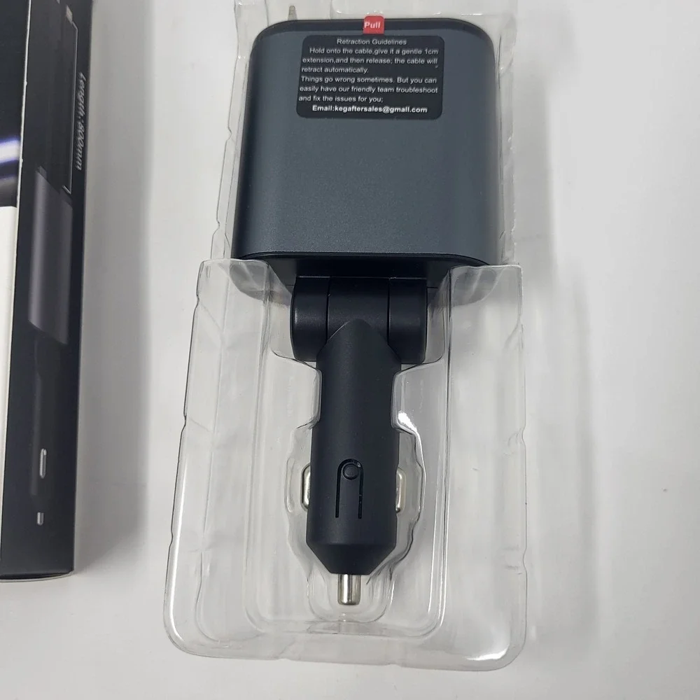 Elobeth Super Fast‎ Charge 4-in-1 retractable car charger